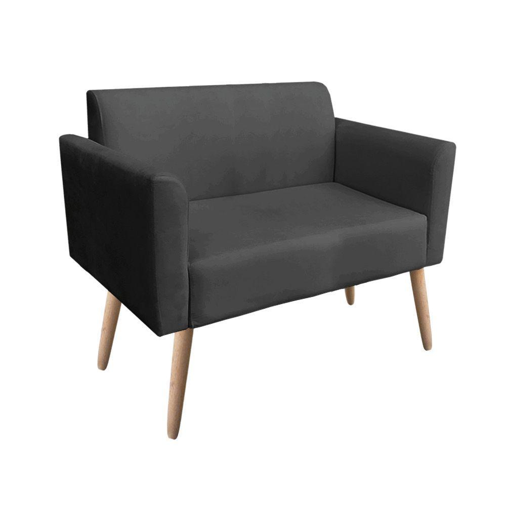 Namoradeira Marisa Suede Preto Pés Palito Natural - 7