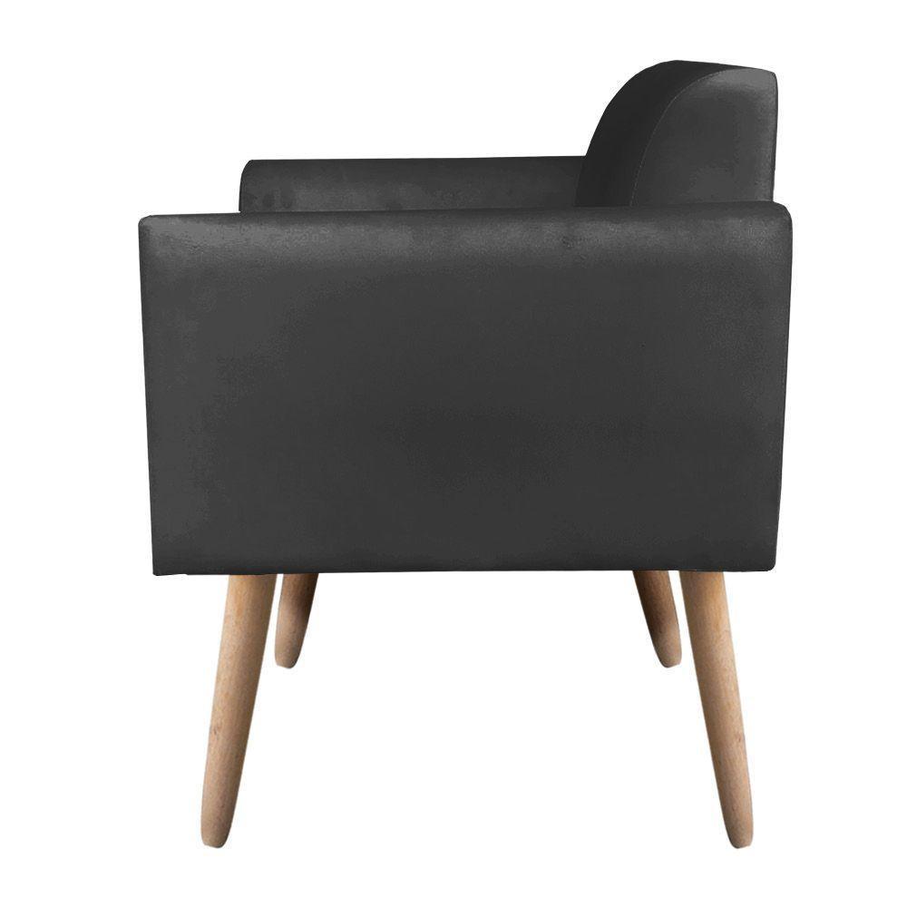 Namoradeira Marisa Suede Preto Pés Palito Natural - 9