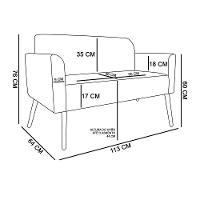 Namoradeira Marisa Suede Preto Pés Palito Natural - 2