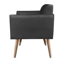 Namoradeira Marisa Suede Preto Pés Palito Natural