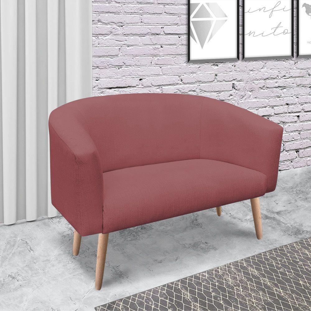 Namoradeira Stella 02 Lugares Linho Whisky Rosê A106 - 7