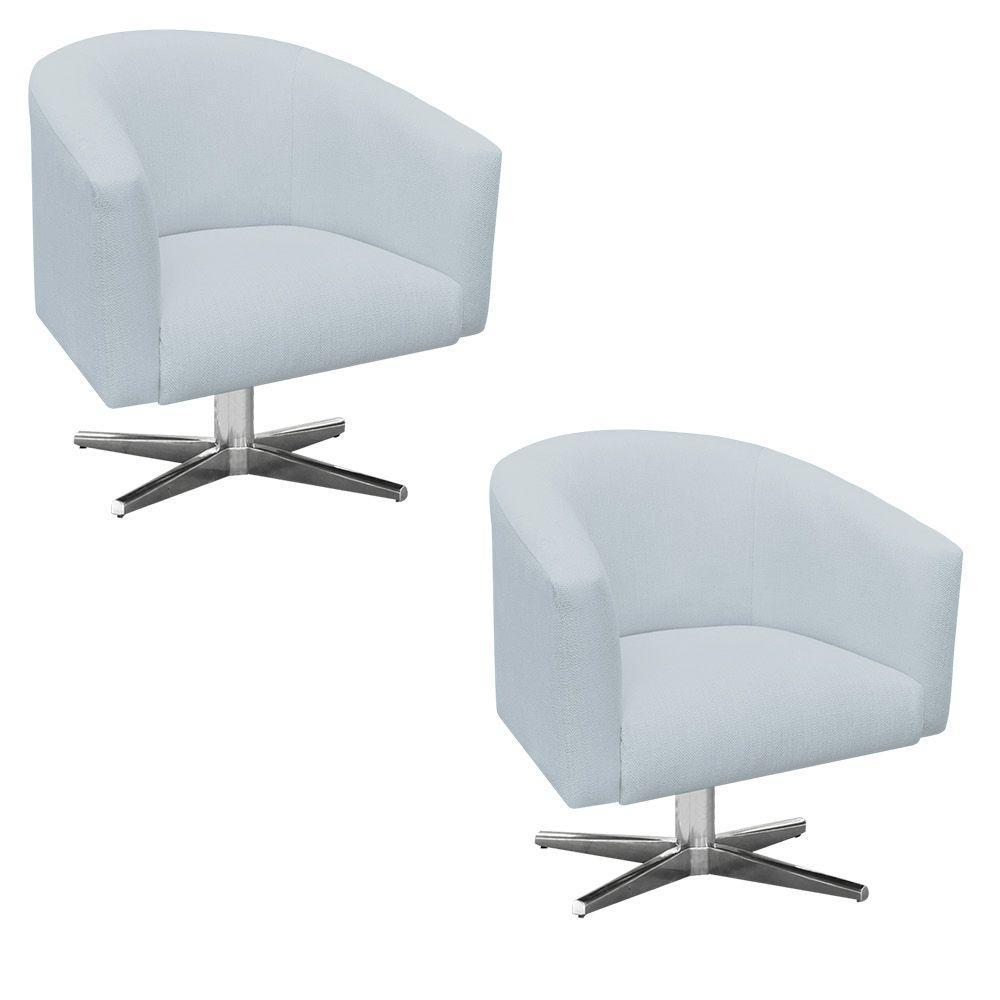 Kit 02 Poltronas Stella Linho Cinza Claro A05 - 3