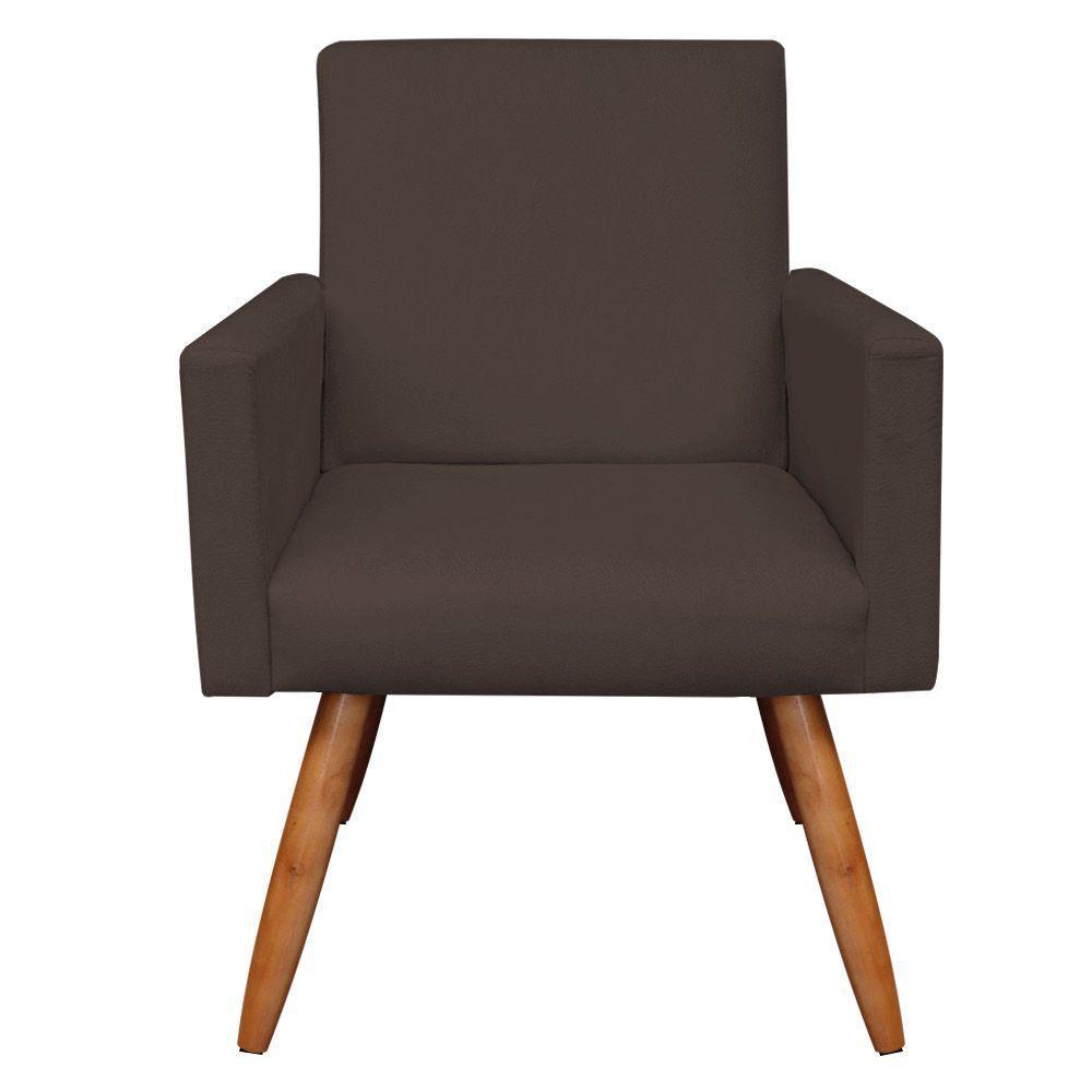 Kit Namoradeira 2 Poltronas E 2 Puffs Redondo e Marrom - 8