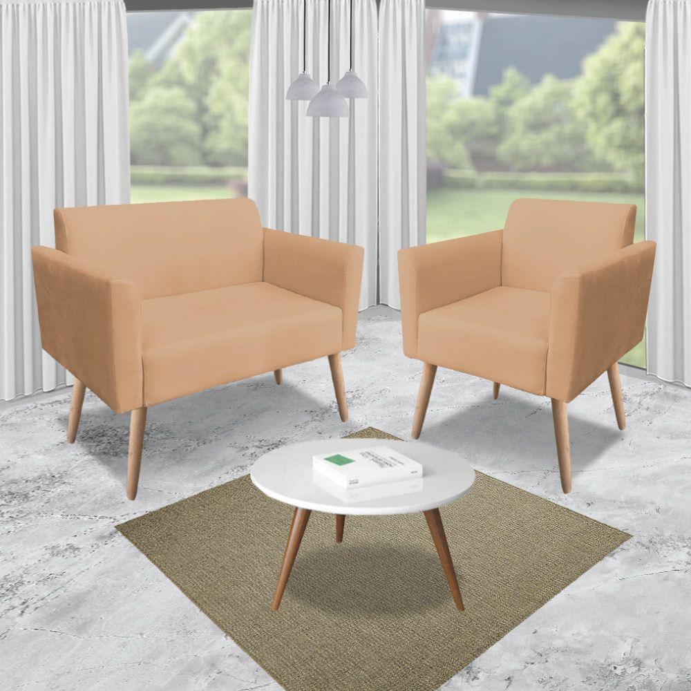 Namoradeira Marisa Suede Caramelo Sisal Pés Palito Natural - 5