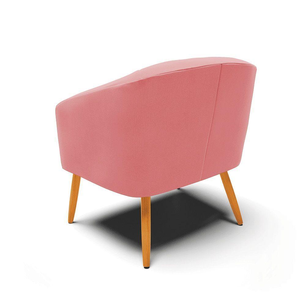 Poltrona Stella Suede Pés Palito Castanho - D'rossi Cor Rose - 7