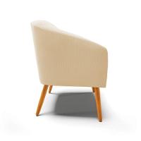 Kit 02 Poltronas Stella Suede Pés Palito Castanho - D'rossi Cor Bege