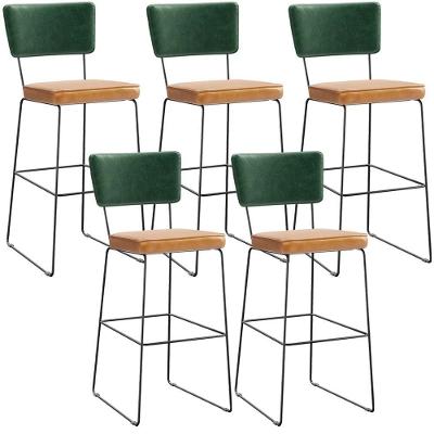 Kit 5 Banquetas Altas Cozinha Allana L02 Verde Musgo Whisky