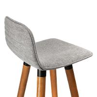 Kit 4 Banquetas Altas Luxo Aço Preto Linho Cinza Preto