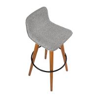 Kit 4 Banquetas Altas Luxo Aço Preto Linho Cinza Preto - 6