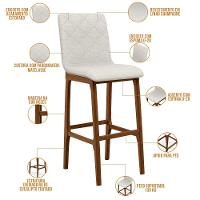 Kit 06 Banquetas Altas Para Cozinha Zoe B04 Champagne - 7