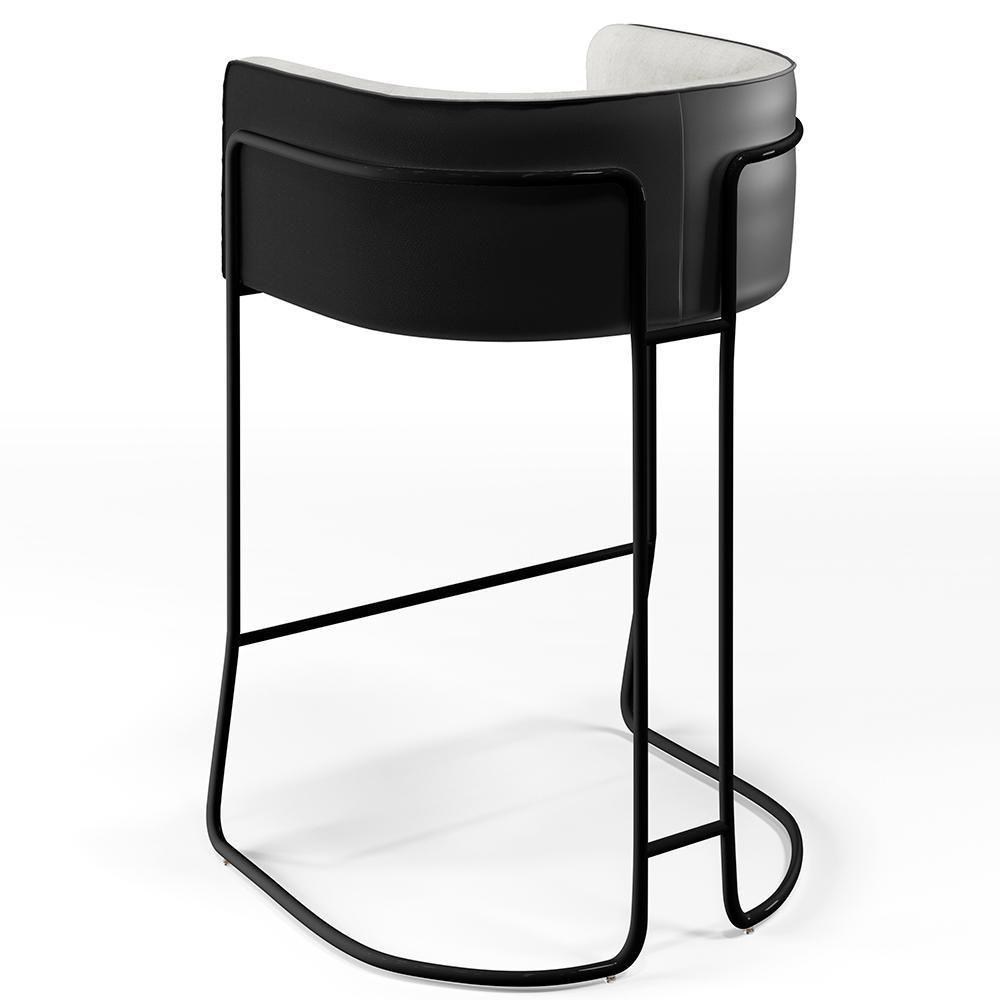 Banqueta Decorativa Betina D02 Cinza D-315 Preto B-97 - 2