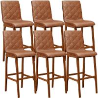 Kit 06 Banquetas Altas Para Cozinha Zoe B04 Camel - 1