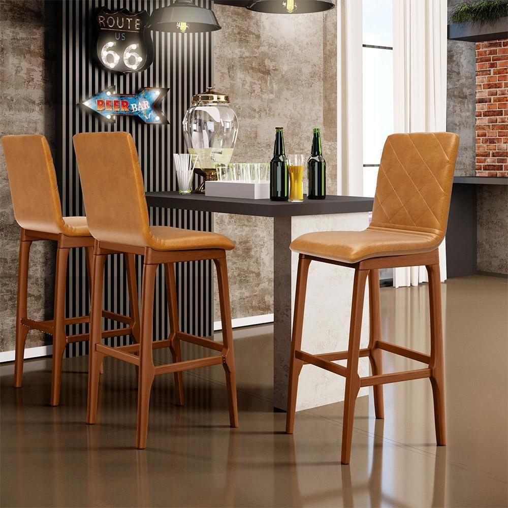 Kit 06 Banquetas Altas Para Cozinha Zoe B04 Whisky - 9