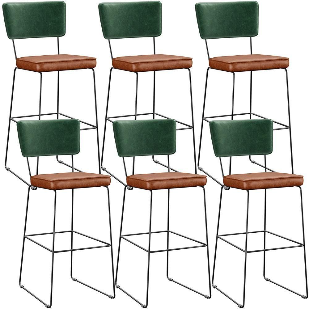 Kit 06 Banquetas Altas Allana L02 Facto Verde Musgo Camel - 1