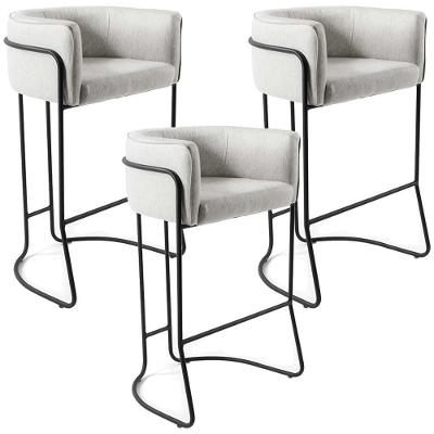 Kit 03 Banqueta Decorativa Betina D02 Creme A-48