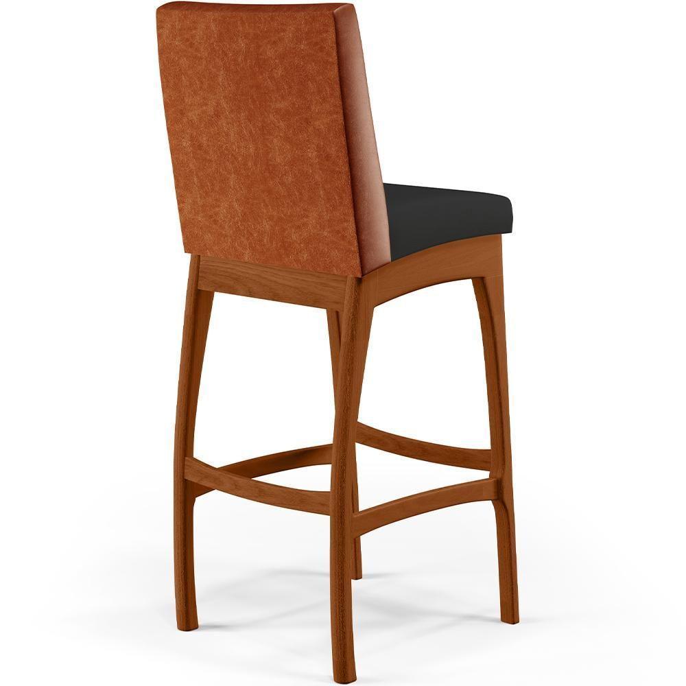 Kit 02 Banquetas Altas Mila Camel Corano Preto - 2