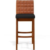 Kit 02 Banquetas Altas Mila Camel Corano Preto - 5