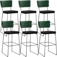 Kit 06 Banquetas Altas Allana L02 Verde Musgo Chumbo - 1