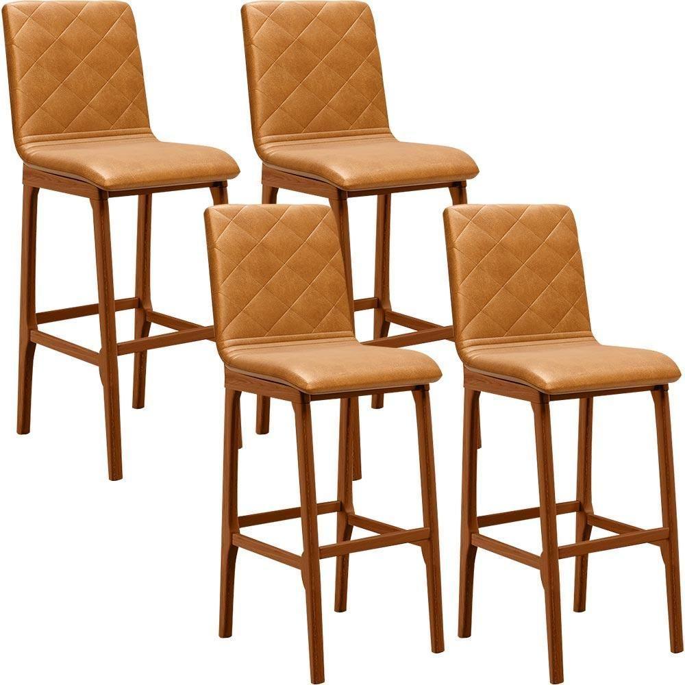 Kit 04 Banquetas Altas Para Cozinha Zoe B04 Whisky - 1