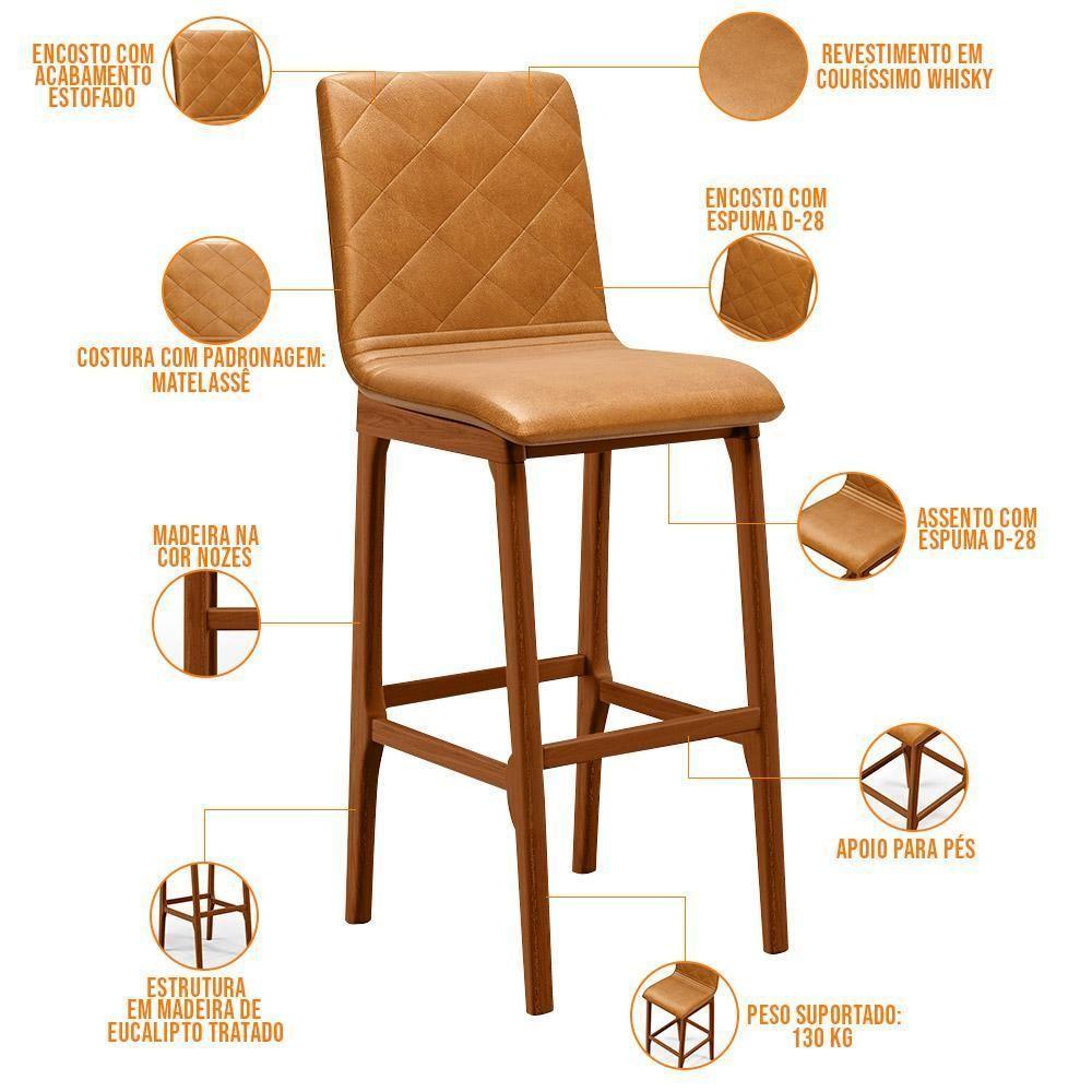 Kit 04 Banquetas Altas Para Cozinha Zoe B04 Whisky - 7