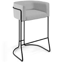 Banqueta Base De Aço Preto Betina D02 Cinza D-315 - 1