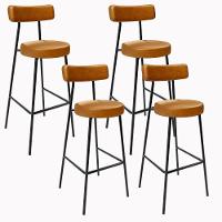 Kit 04 Banquetas Altas Estrutura Em Aço Milão F01 Whisky - 1