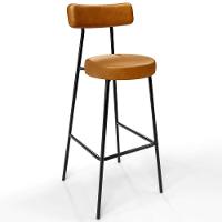 Kit 04 Banquetas Altas Estrutura Em Aço Milão F01 Whisky - 13