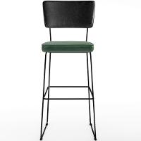 Kit 06 Banquetas Altas Allana L02 Preto Facto Verde Musgo - 5