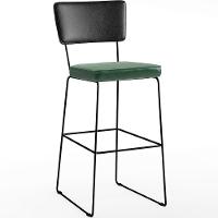 Kit 06 Banquetas Altas Allana L02 Preto Facto Verde Musgo - 8