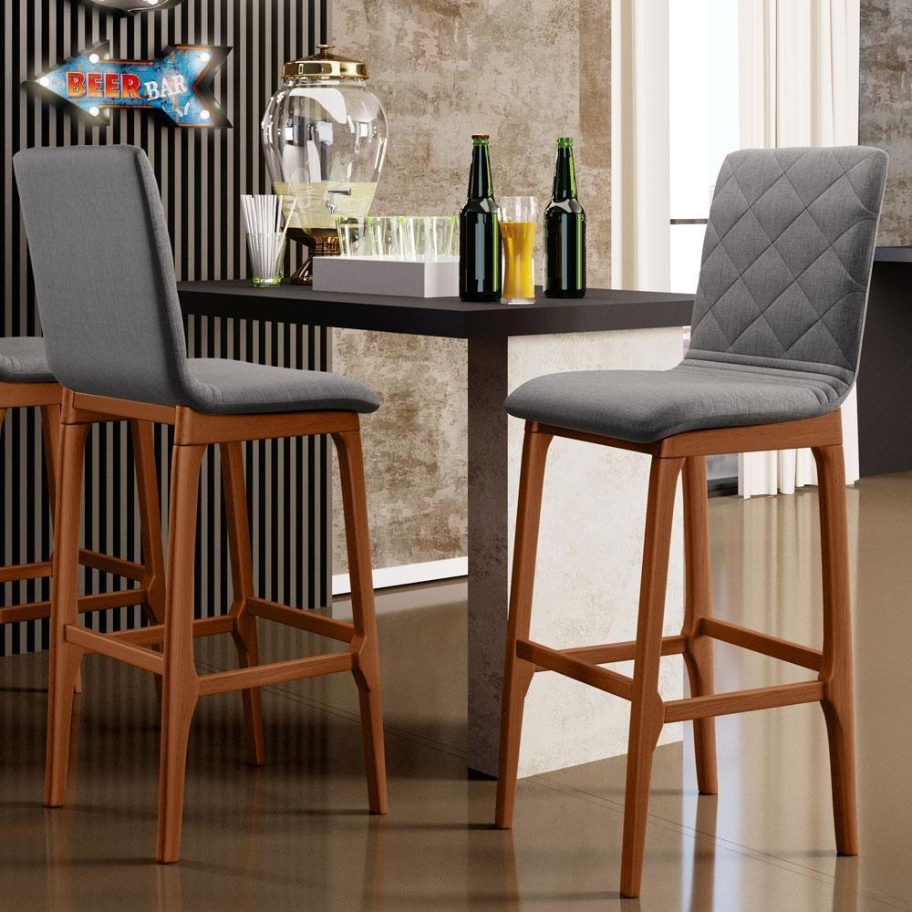 Banqueta Alta Para Cozinha Zoe B04 Cinza Escuro - 8