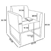 Kit Namoradeira E Poltrona Marisa Linho Cinza A05 D'rossi - 2