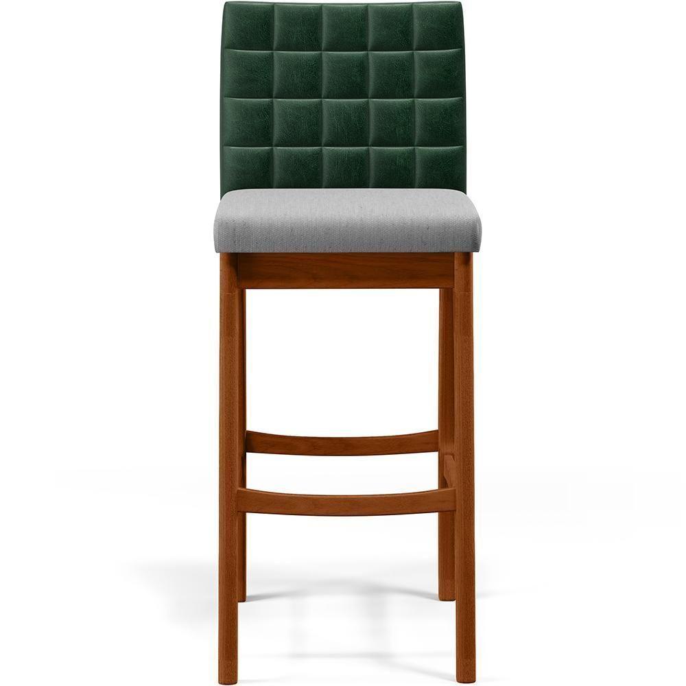 Kit 04 Banquetas Altas Cozinha B04 Verde Musgo Cinza - 5