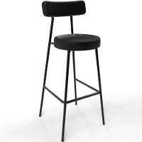 Kit 03 Banquetas Altas Estrutura Em Aço Milão F01 Preto - 8