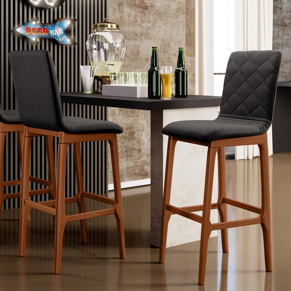 Banqueta Alta Para Cozinha Zoe B04 Chumbo - 8