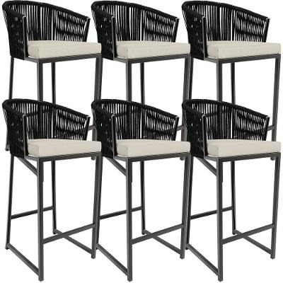 Kit 06 Banqueta Para Área Gourmet Cozinha Varanda D04 Preto