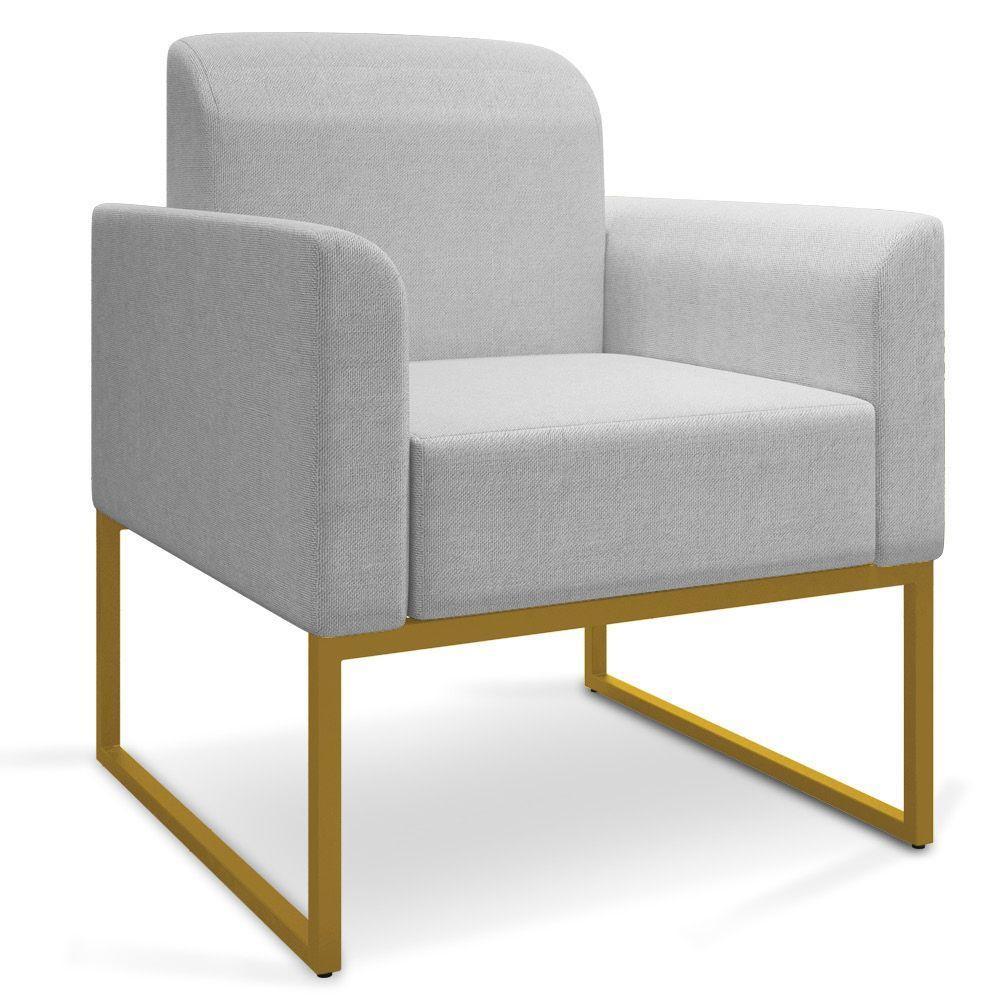 Kit 02 Poltronas Marisa Linho D'rossi A05 Cinza Claro - 6