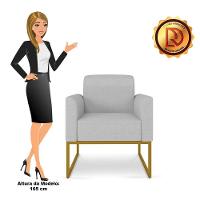 Kit 02 Poltronas Marisa Linho D'rossi A05 Cinza Claro - 3