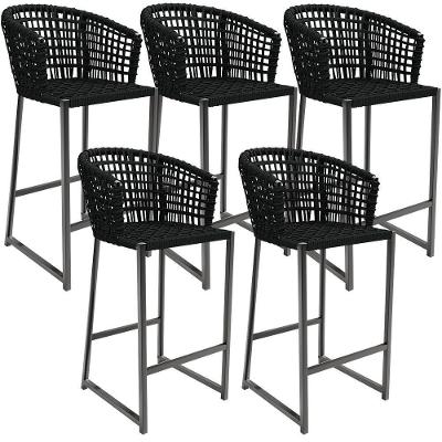 Kit 05 Banqueta Área Gourmet Cozinha Varanda D04 Preto