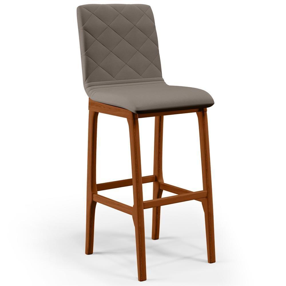 Banqueta Alta Para Cozinha Sala De Jantar Zoe B04 Bege - 1