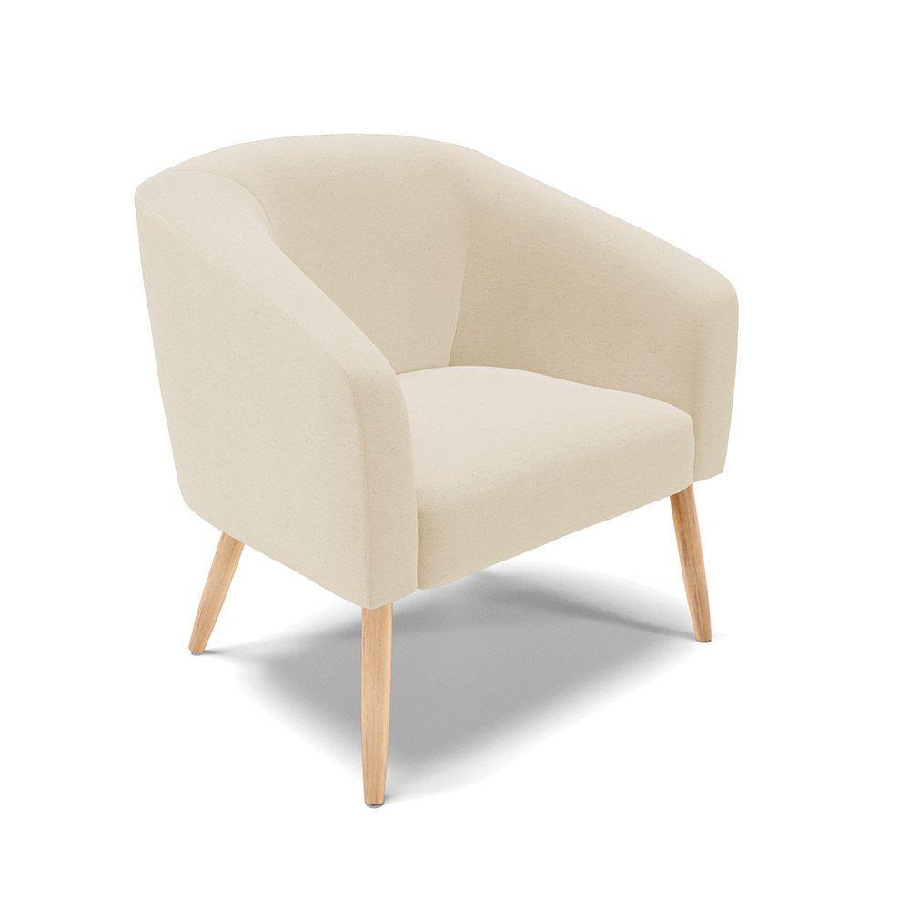 Kit 02 Poltronas Stella Linho Pés Palito Natural - D'rossi Cor A19 Grosso Bege - 7