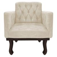 Kit Diva Recamier Diana 185Cm Lado Esquerdo E 02 Poltronas Classic Suede Bege