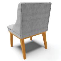 Kit 2 Poltronas Base Fixa De Madeira Suede Cinza/Castanho - 2