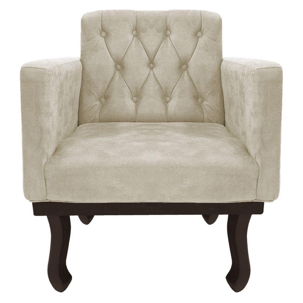 Kit Diva Recamier Diana 185Cm Lado Esquerdo E 02 Poltronas Classic Linho Bege - 5