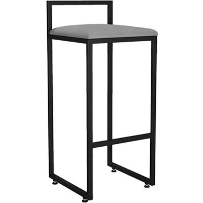 Banqueta Alta Cozinha Hanna L02 Preto Corano Cinza