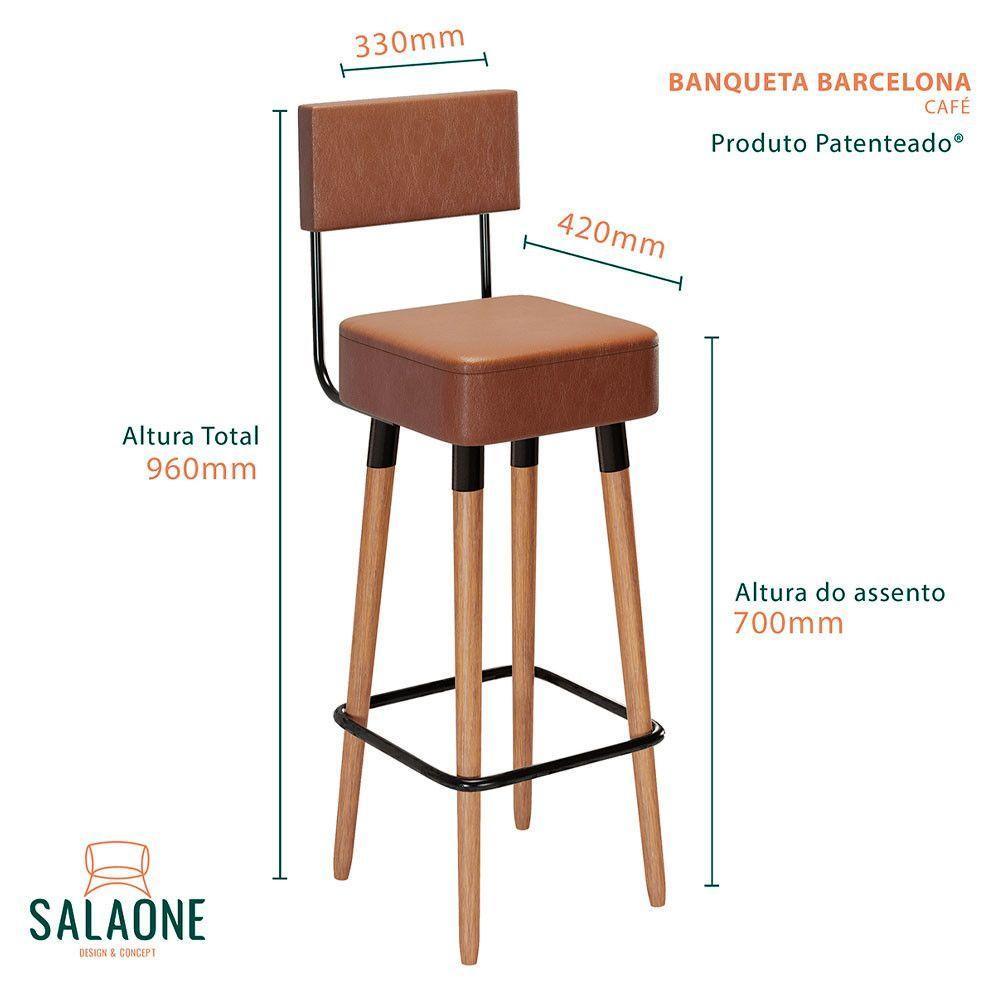 Kit 4 Banquetas Barcelona Cor Café - Speciale Home Café - 3