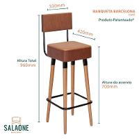 Kit 4 Banquetas Barcelona Cor Café - Speciale Home Café - 3