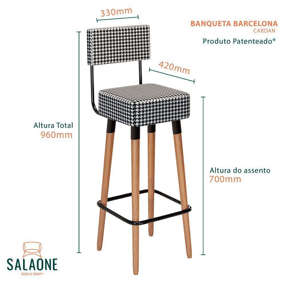 Kit 4 Banquetas Barcelona Cor Cardan - Speciale Home Cardan - 3