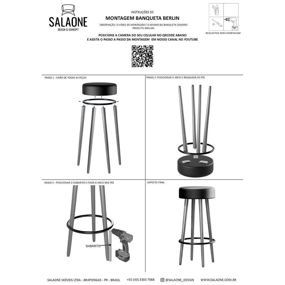 Kit 2 Banquetas Berlin Cor Verde - Speciale Home Verde - 2