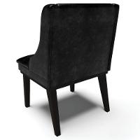 Kit 2 Poltronas Base Fixa De Madeira Pu Preto Brilho - 2