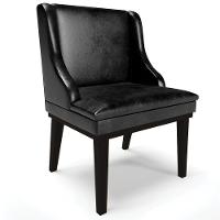 Kit 2 Poltronas Base Fixa De Madeira Pu Preto Brilho - 8